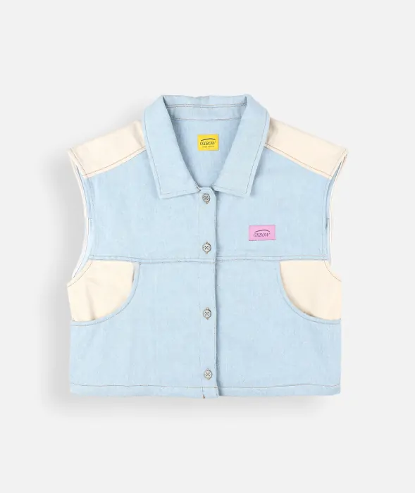 Denim jacket sleeveless R1DENIM-JK