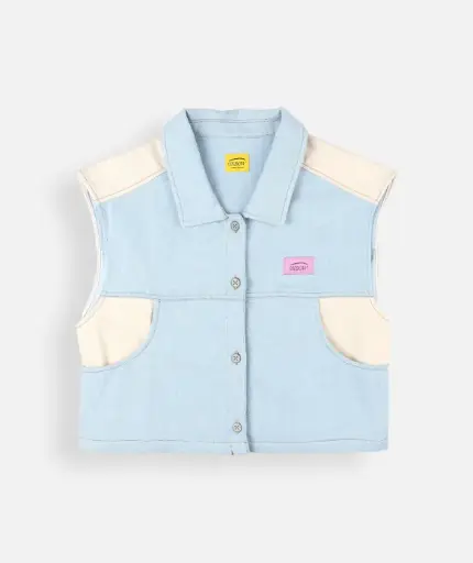 Denim jacket sleeveless R1DENIM-JK