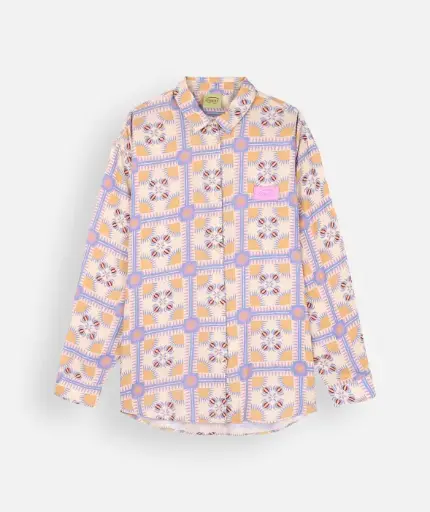 Printed cotton gauze shir R1ANDRO-LSS